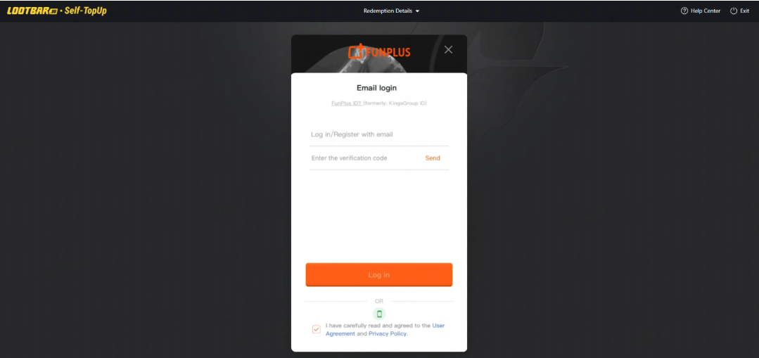 Выбор способа входа